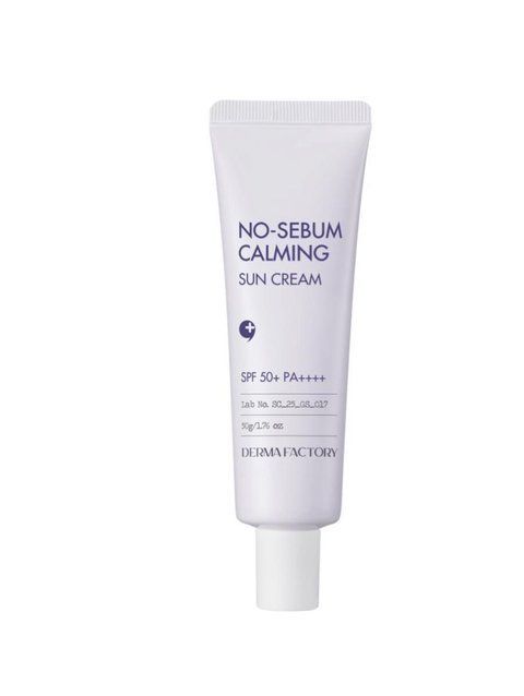 Сонцезахисний крем з матуючим ефектом DERMA FACTORY  No-sebum calming sun cream spf 50+ pa++++,50г 68 фото