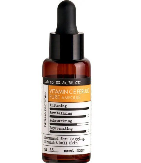 Освітлююча антиоксидантна сироватка для обличчя DERMA FACTORY  Vitamin C E Ferulic ampule ex 20 22ml 80 фото